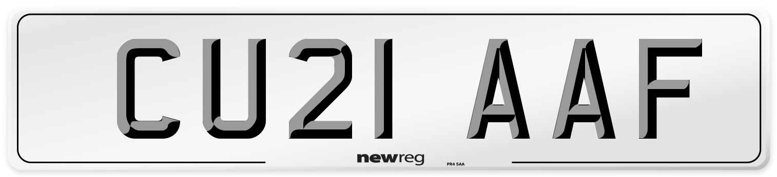 CU21 AAF Number Plate from New Reg
